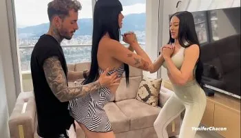 Sexy latinas fuck their trainer hard