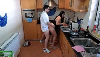 Wife fucks hardcore in cooking class and cumms multiple times
