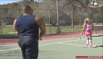 Sexy blonde chick picked up at tennis court